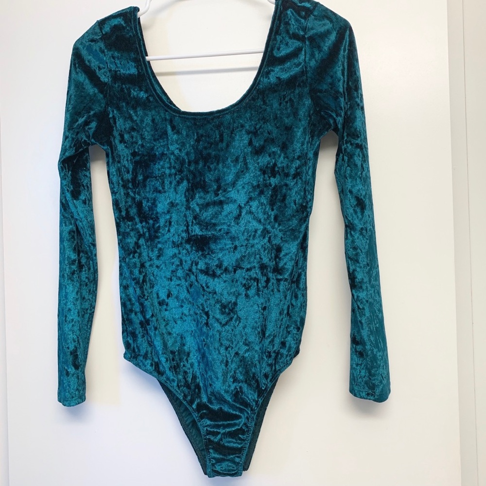 Vintage Turquoise Velvet bodysuit